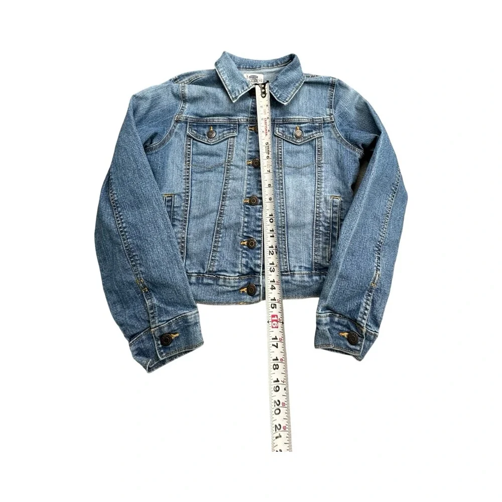 Old Navy Denim Jacket Girls XL 14 Blue Trucker Stretch Classic Button Front